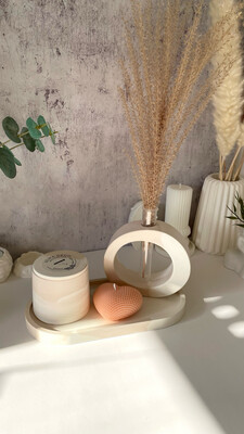 Set 9. Home decor with candles on a stand