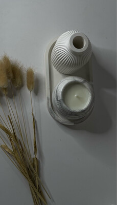 Set 27 with scented candle and vase on stand