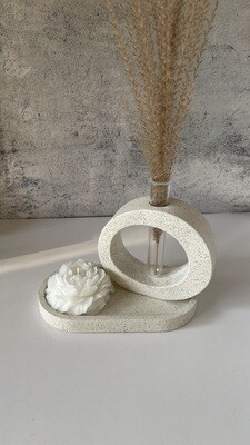 Set 25. Vase and candle peony on an oval stand