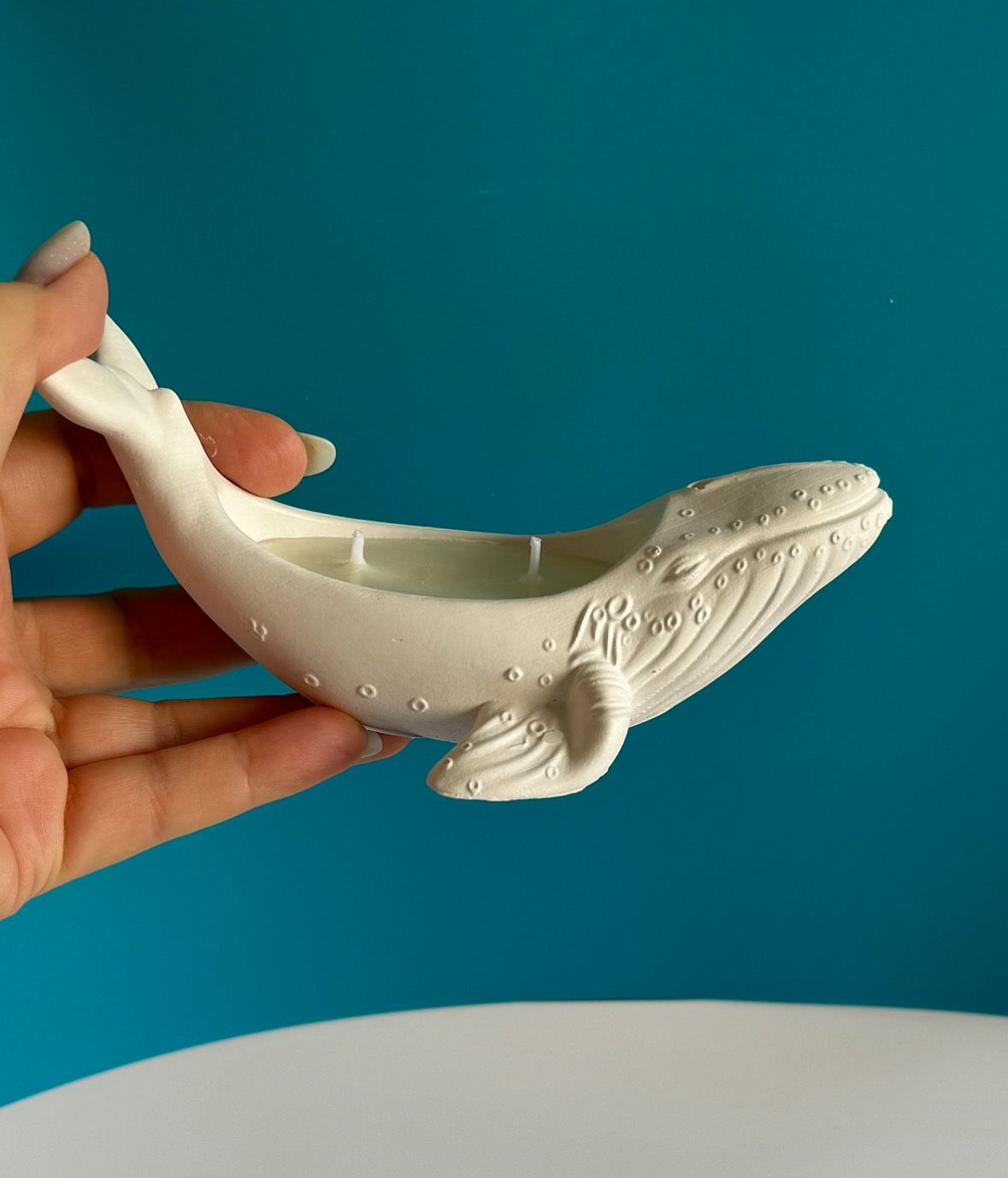 Whale shaped candle