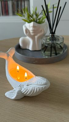 Whale shaped candle