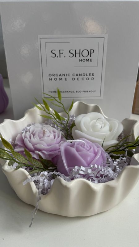 Gift set "Bouquet" candles flowers on an elegant stand