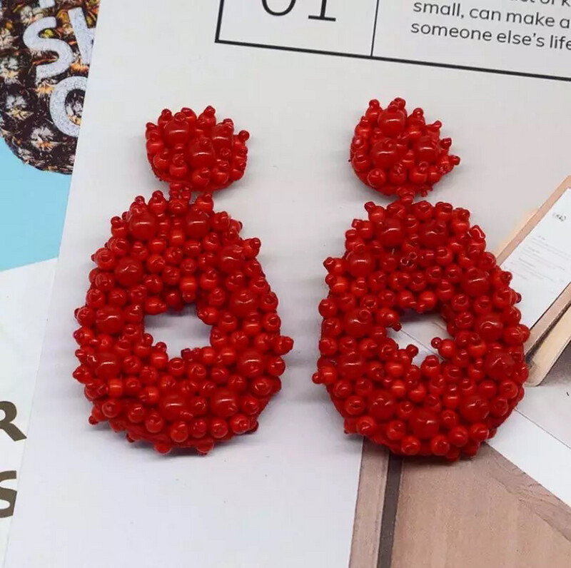 Bohemian Chic Earring (red)