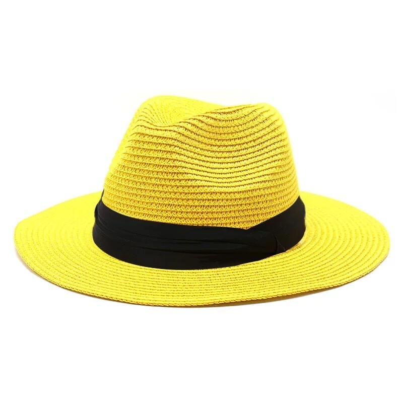 Sunrise Yellow Straw Fedora