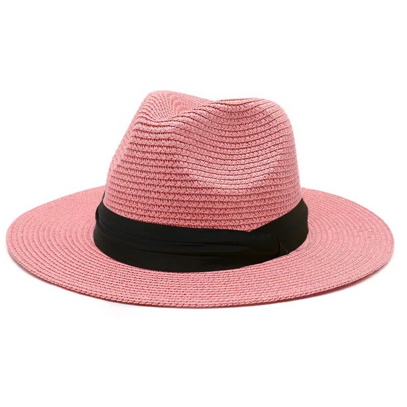 Pink Sunset Straw Fedora