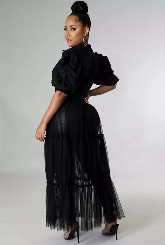 Black Sheer Flowing Top