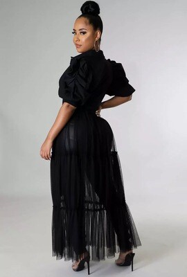 Black Sheer Flowing Top