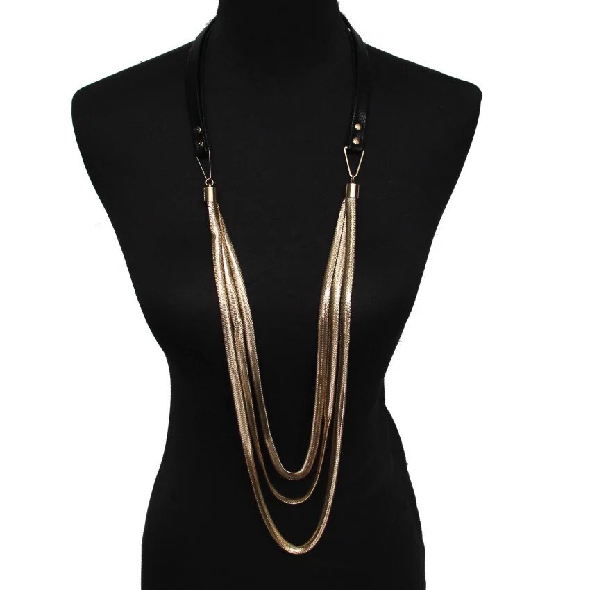 Gold Leather Necklace