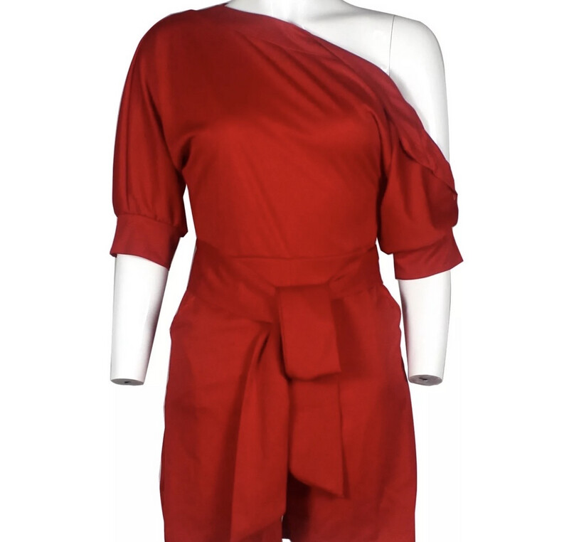 Lipstick Red Romper