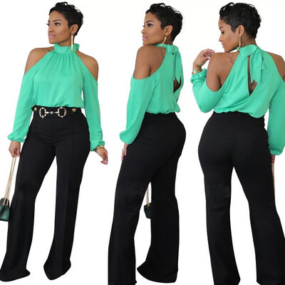 Seafoam Green Colder Shoulder Top