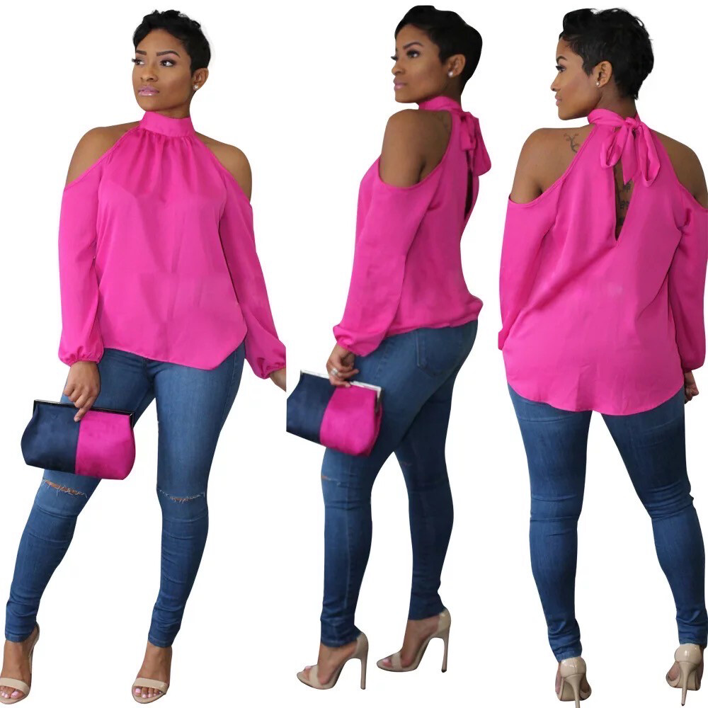 Pretty in Pink Cold Shoulder Top