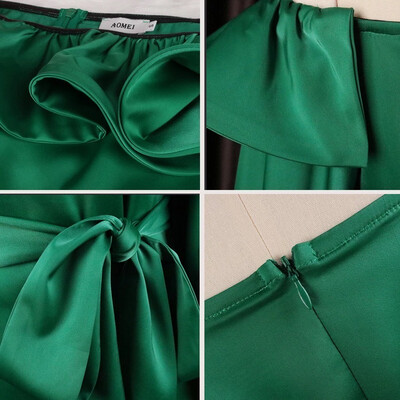 Emerald City Satin Ruffle Blouse