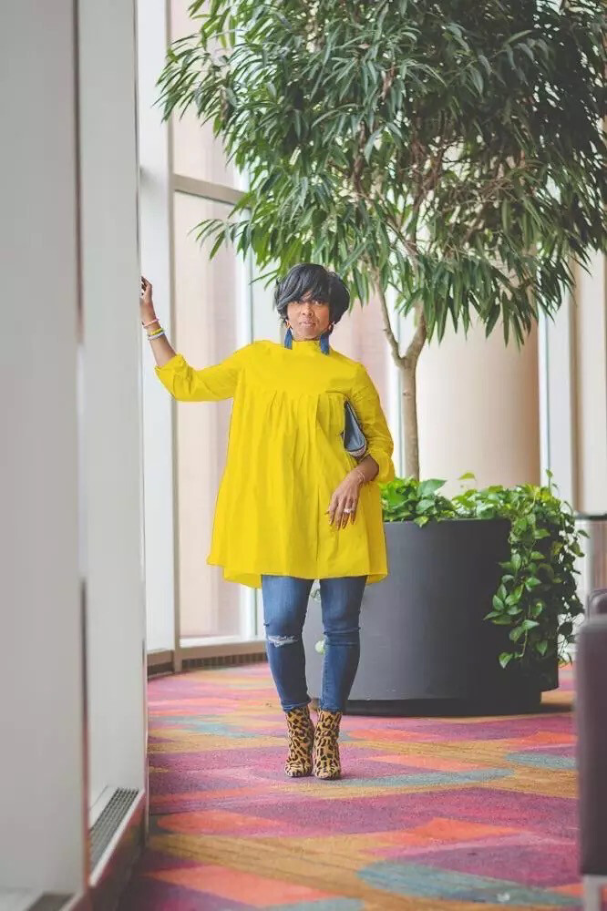 Yellow Pleated Shirt/Dress