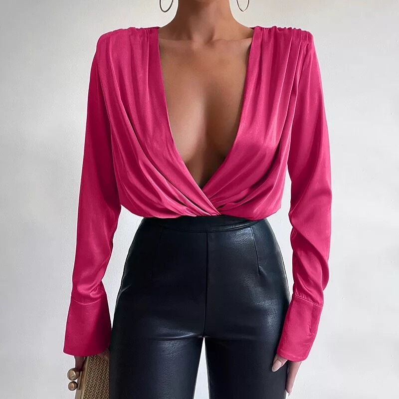 Rose’ Satin Bodysuit
