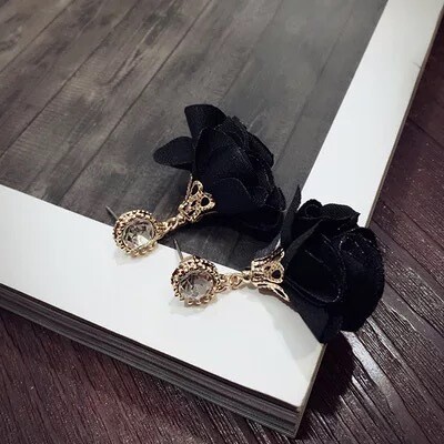 Black Floral Earrings