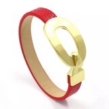 Red Gold Vegan Leather Bracelet