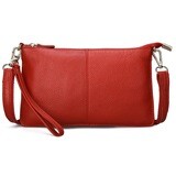 Cherry Red Genuine Leather Clutch/Crossbody