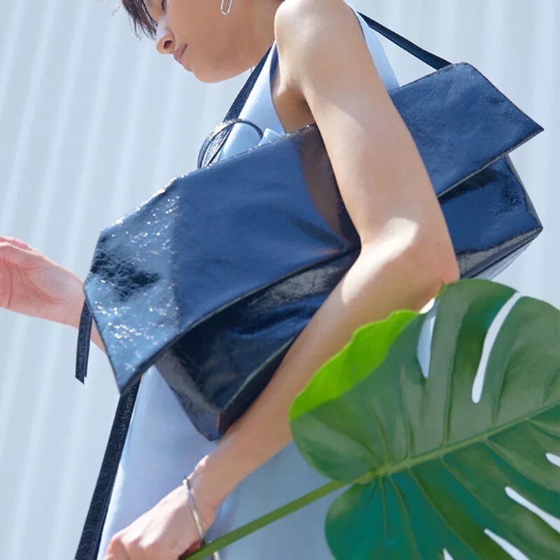 Oil-Wax  Oversized More Than A Clutch Bag (black)
