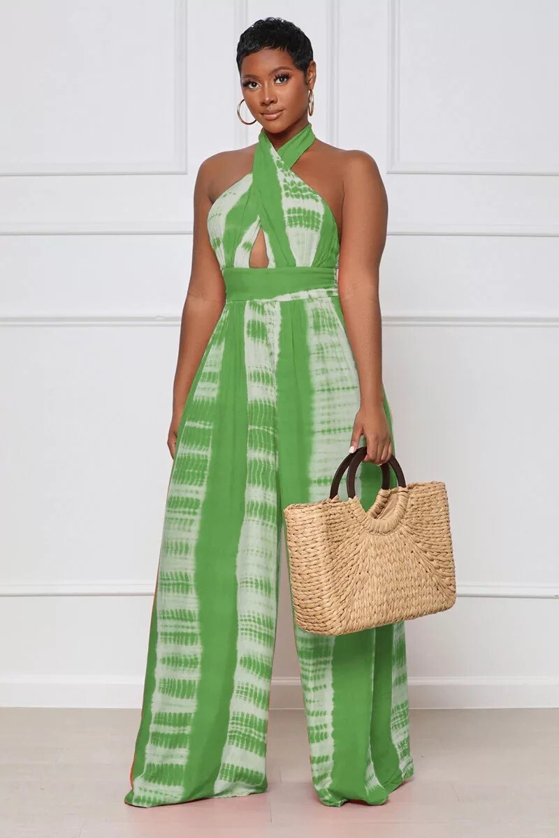 Kelly Green Tye Dye Crisscross Jumper