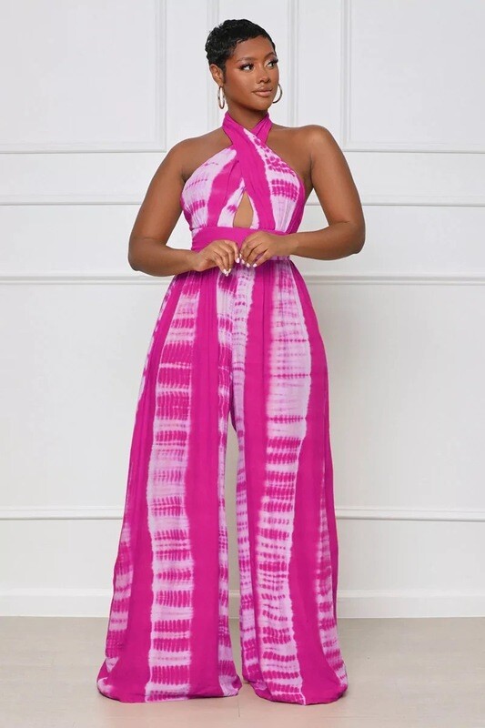 Pink Tie Dye Crisscross Jumper