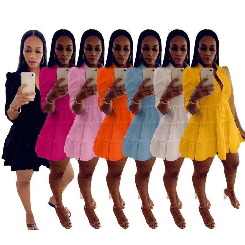 Pink Ruffle Trim Dress