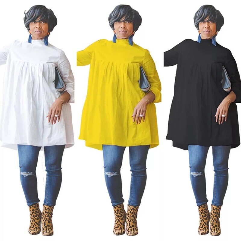Black Pleated Shirt/Dress