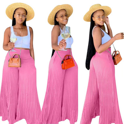 Flamingo Pink Pleated Pants