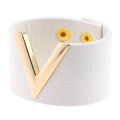 White Vegan Leather Cuff