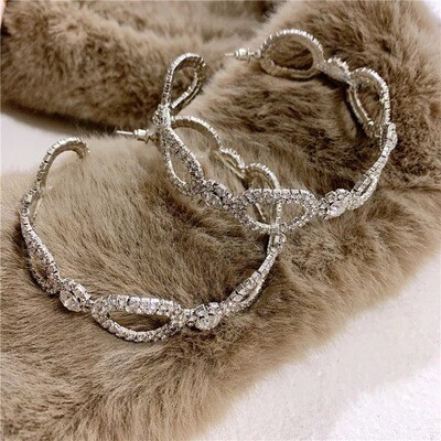 Rhinestone Hoops (silver)