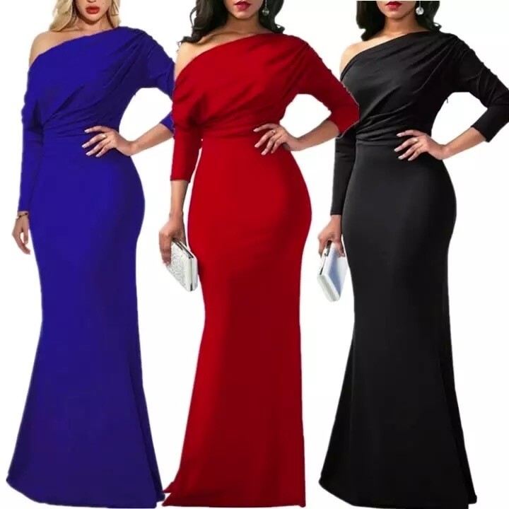 Royal Blue Off the Shoulder Gown