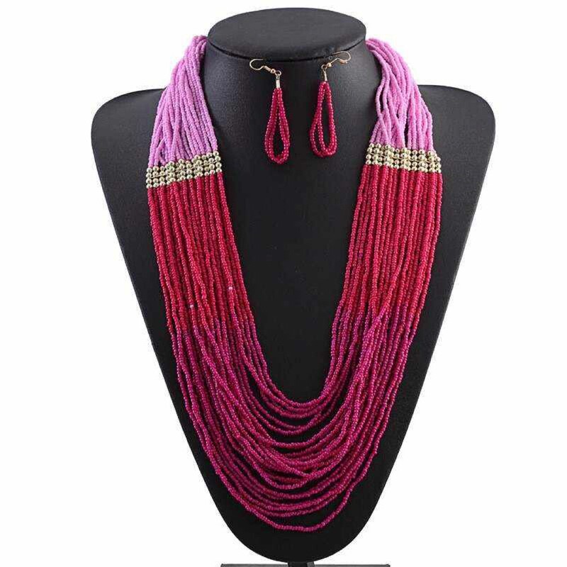 Strawberry Daiquiri Bohemian Handcrafted Beaded Set