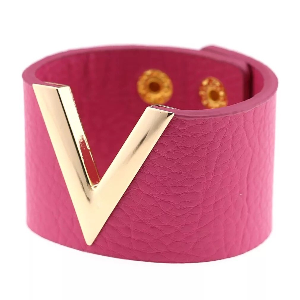 Pink Vegan Leather Cuff