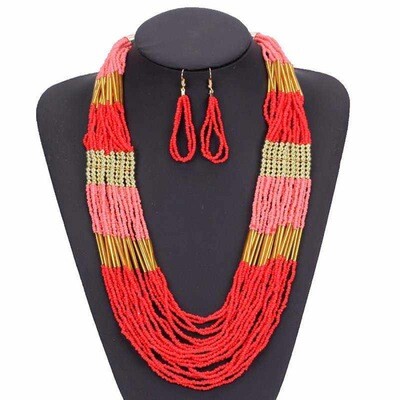 Coral Reef Bohemian Handcrafted Beaded Set