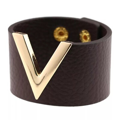 Dark Chocolate Vegan Leather Cuff