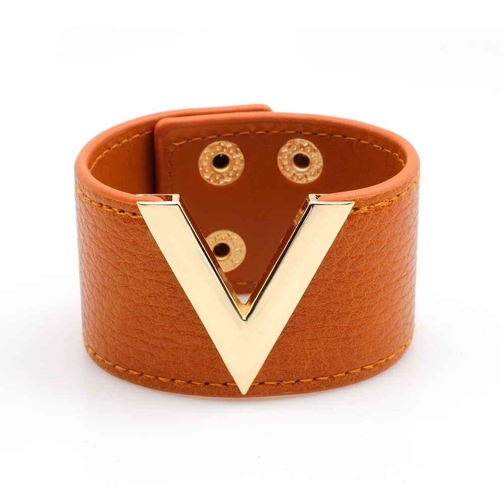 Cognac Vegan Leather Cuff