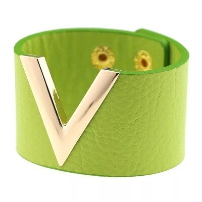 Lime Vegan Leather Cuff