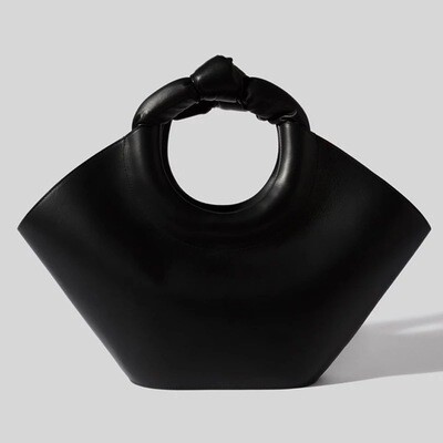 Large Knotted Handle Vegan Leather Handbag