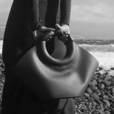 Large Knotted Handle Vegan Leather Handbag