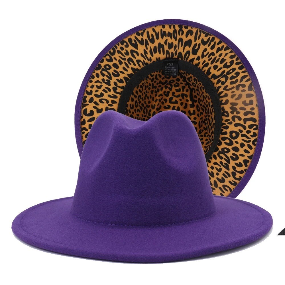 Purple Leopard Fedora