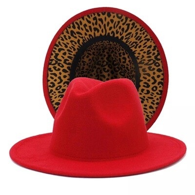 Crimson Leopard Fedora