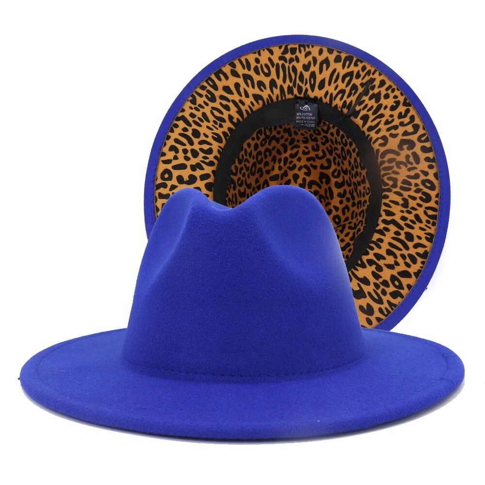 Blue Leopard Fedora
