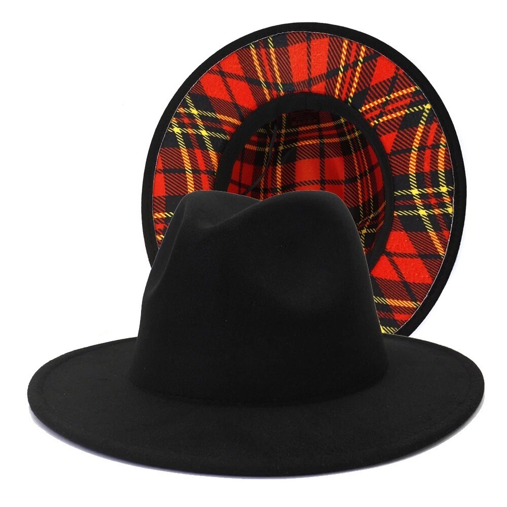 Black Checker Fedora