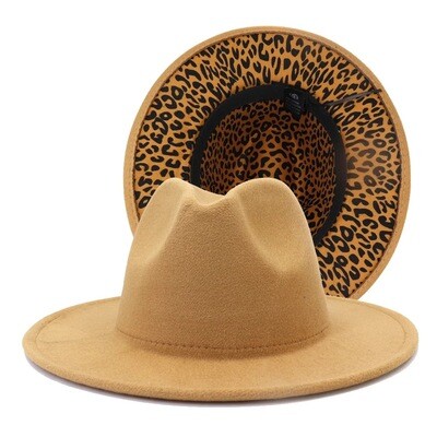 Natural Leopard Fedora