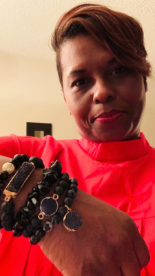 Black Lava Stone and Bead Bracelets