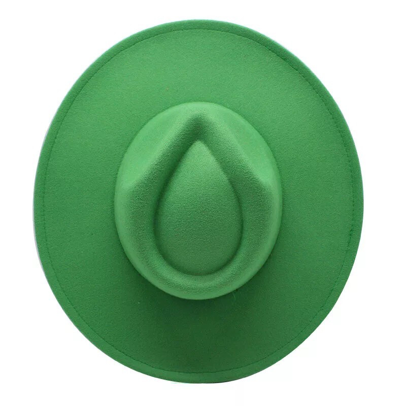 Wide Brim Apple Green Fedora
