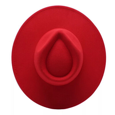 Wide Brim Cherry Red Fedora