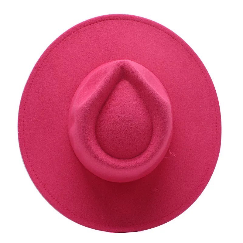 Wide Brim Pomegranate Pink Fedora