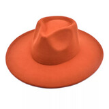 Wide Brim Orange Fedora