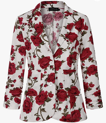 Dozen Roses Crepe Blazer