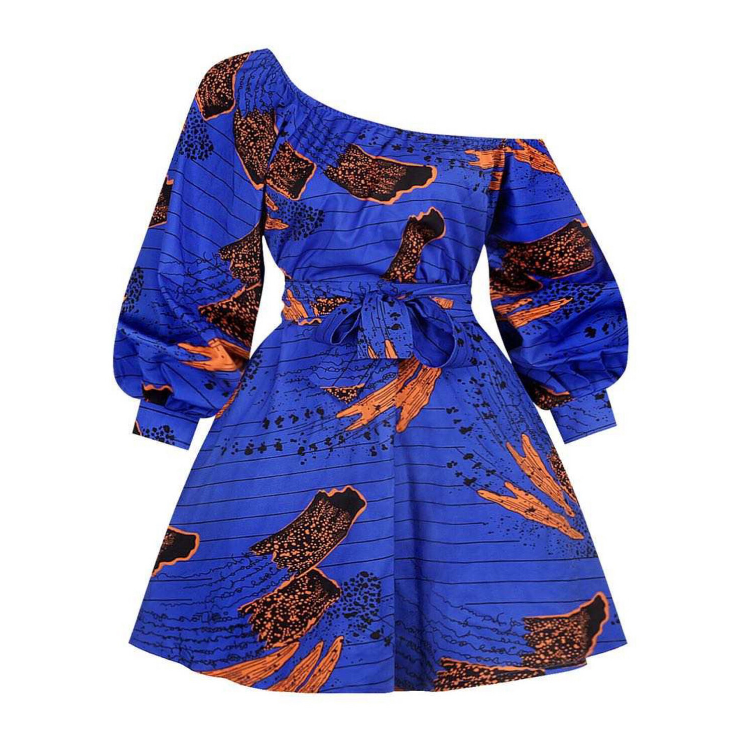 Royal Blue African Print Dress